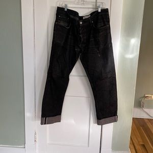 Gustin black raw denim jeans size 38